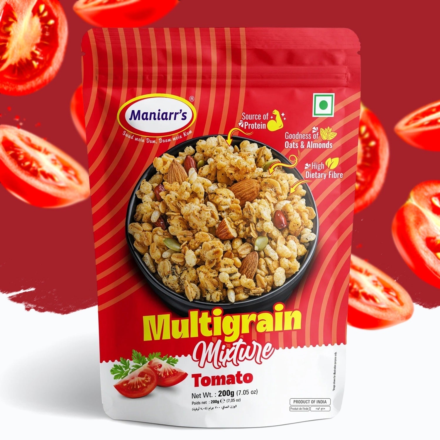 Maniarr's Tomato ROASTED MULTIGRAIN MIXTURE (200Gm) Maniarr's Tomato ROASTED MULTIGRAIN MIXTURE (200Gm)